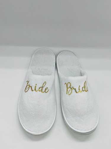 כפכפים מגבת לכלה זהב BRIDE ONE-SIZE