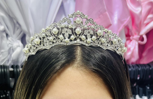 כתר לכלה משולב פנינים